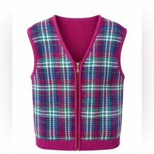 Vintage Jantzen Plaid Sweater Vest Pink‎ Preppy Cottagecore 90s-Large
